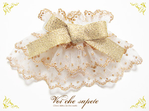 煌めきのミルフィーユお袖とめ ゴールド×ゴールド アップ