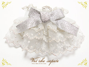 煌めきのミルフィーユお袖とめ シルバー×シルバー アップ